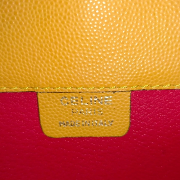 CELINE SHOULDER BAG YELLOW LEATHER - Picture 6 of 9